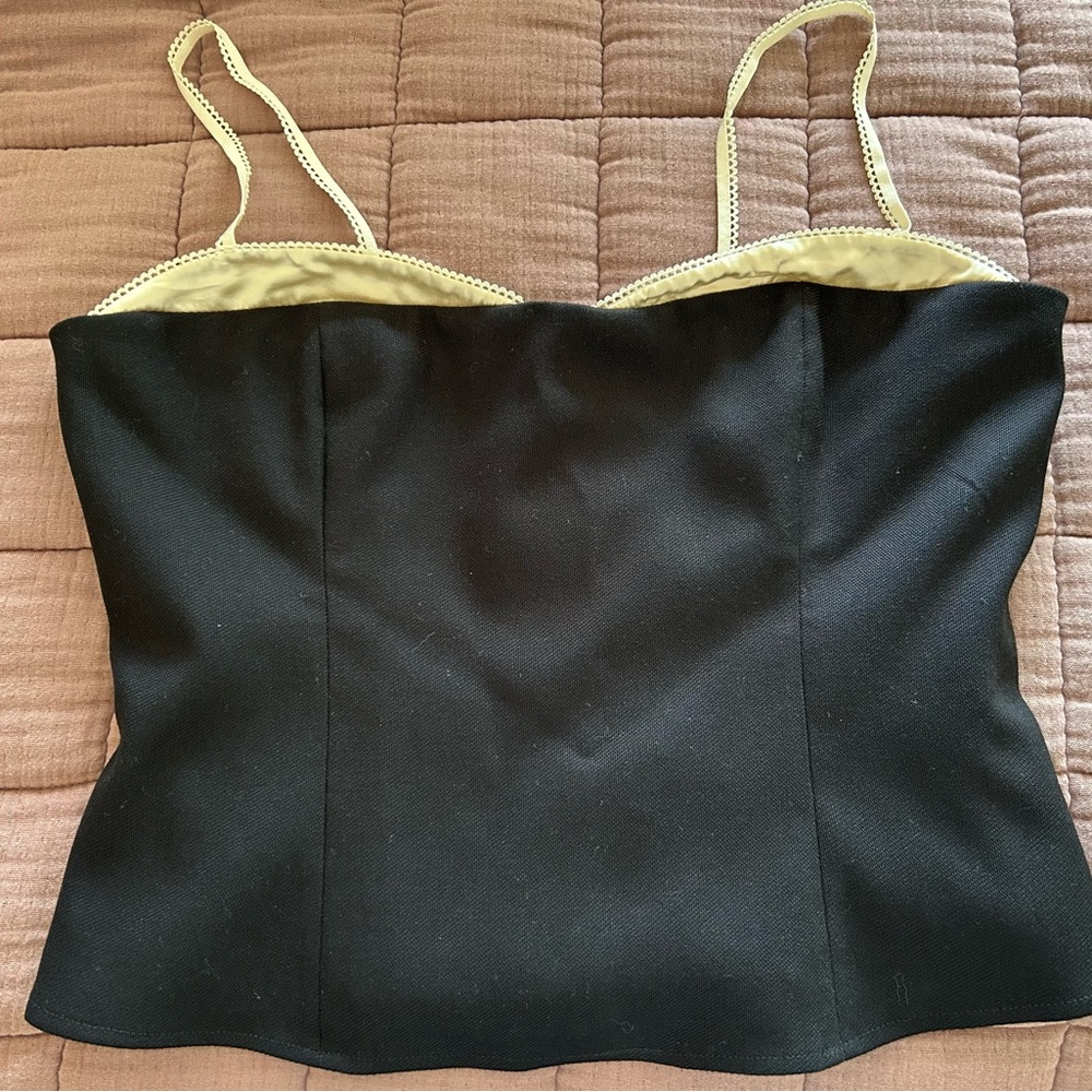 Reformation Melanie Black and Cream Camisole